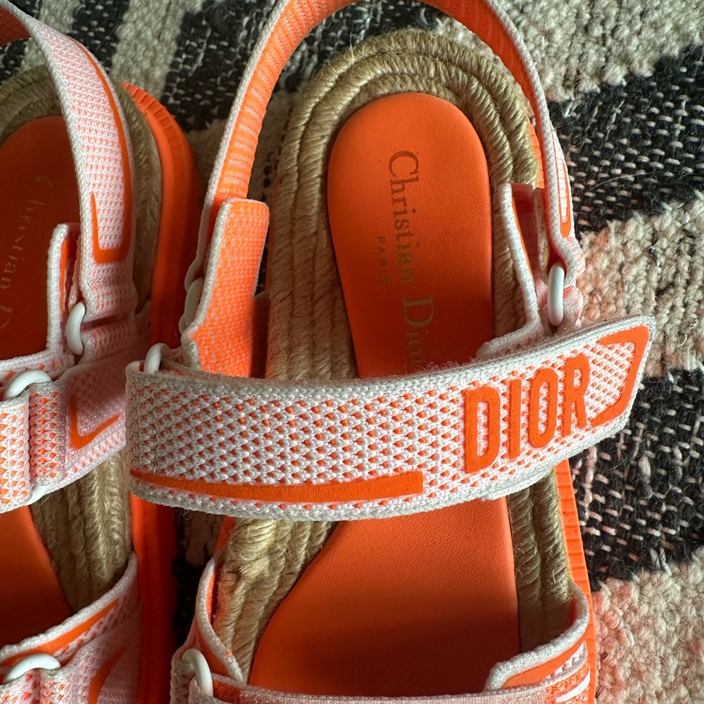 Dior Vibrant Orange and White Sandals - Picture 3 of 4
